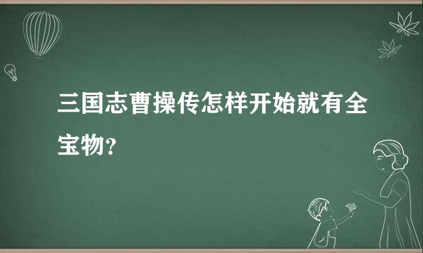 三国志曹操传怎样开始就有全宝物？