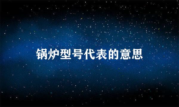 锅炉型号代表的意思