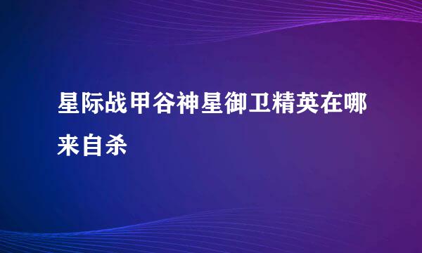 星际战甲谷神星御卫精英在哪来自杀