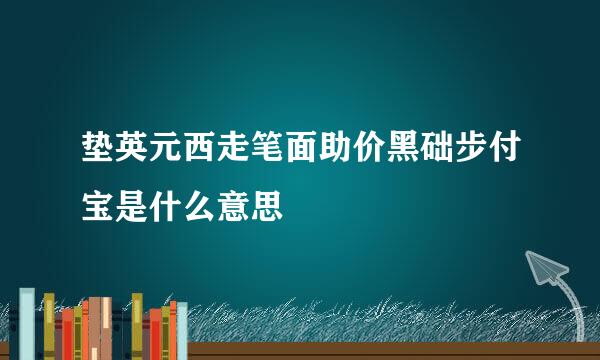 垫英元西走笔面助价黑础步付宝是什么意思