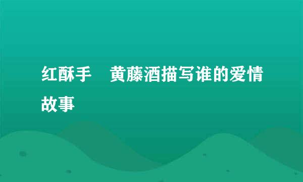 红酥手 黄藤酒描写谁的爱情故事