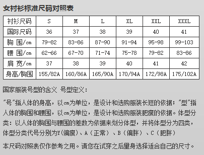 170/88A对应多大尺寸