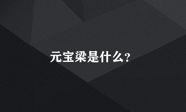 元宝梁是什么？