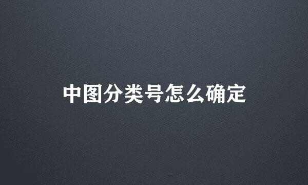 中图分类号怎么确定