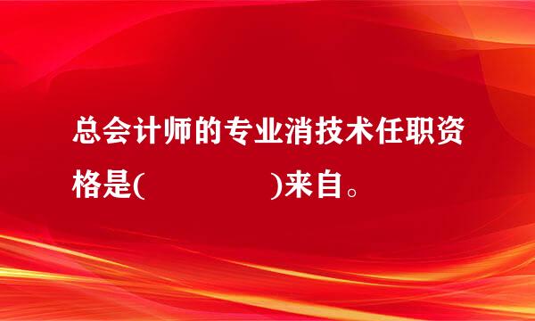 总会计师的专业消技术任职资格是(    )来自。