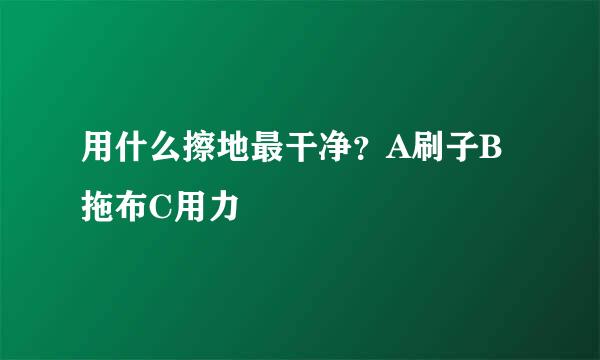 用什么擦地最干净？A刷子B拖布C用力