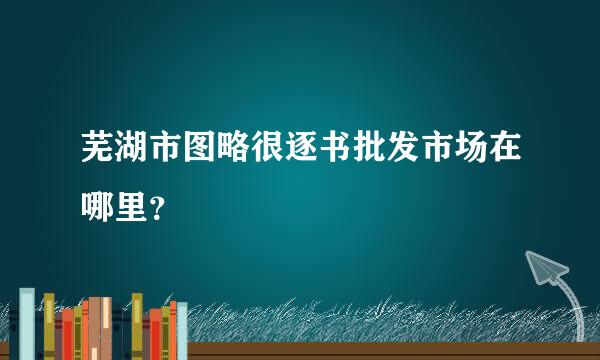 芜湖市图略很逐书批发市场在哪里？