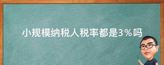 小规模纳税人税率都是3％吗