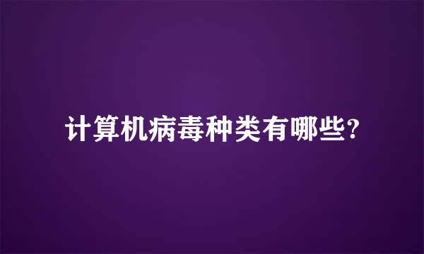 计算机病毒种类有哪些?