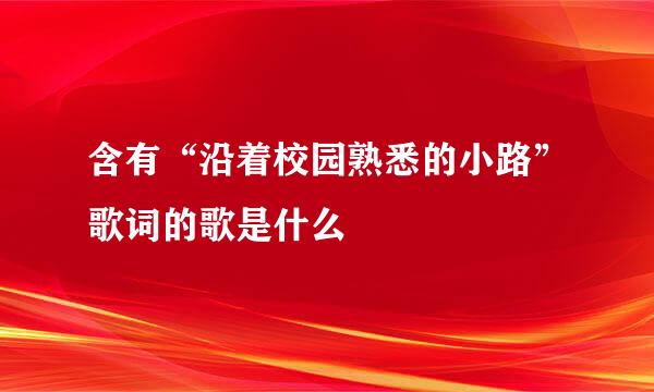 含有“沿着校园熟悉的小路”歌词的歌是什么