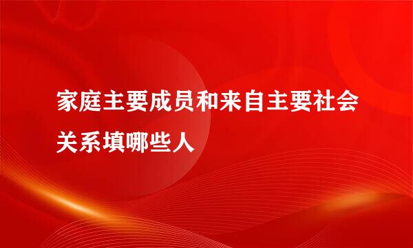 家庭主要成员和来自主要社会关系填哪些人