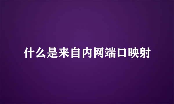 什么是来自内网端口映射