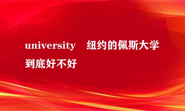 university 纽约的佩斯大学到底好不好