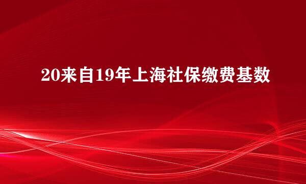 20来自19年上海社保缴费基数