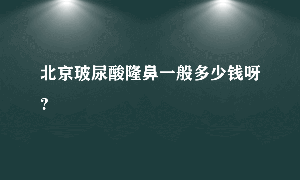 北京玻尿酸隆鼻一般多少钱呀？