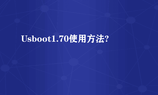 Usboot1.70使用方法?