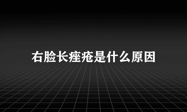 右脸长痤疮是什么原因