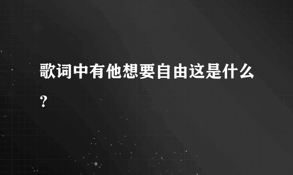 歌词中有他想要自由这是什么？