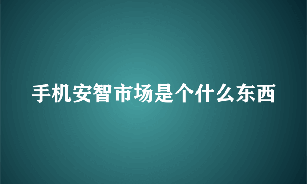 手机安智市场是个什么东西