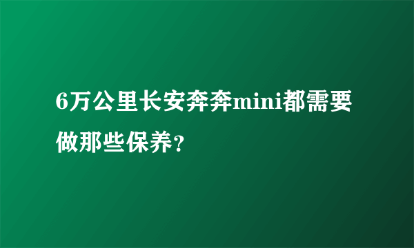 6万公里长安奔奔mini都需要做那些保养？