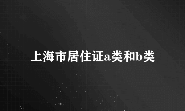 上海市居住证a类和b类