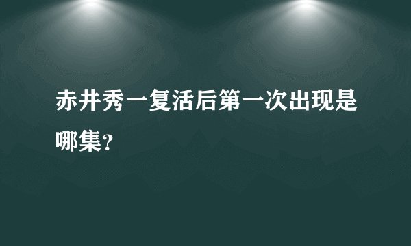 赤井秀一复活后第一次出现是哪集？