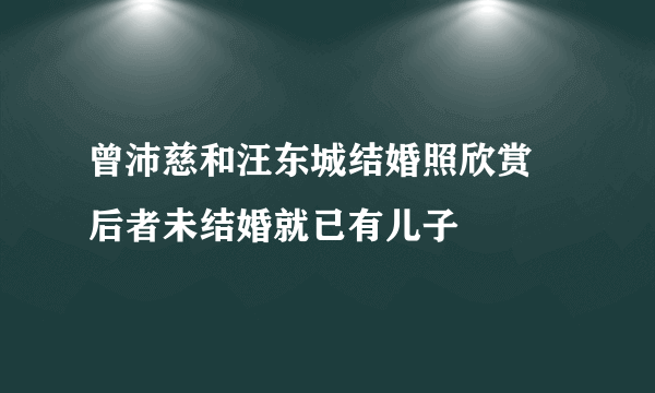 曾沛慈和汪东城结婚照欣赏 后者未结婚就已有儿子