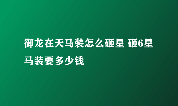 御龙在天马装怎么砸星 砸6星马装要多少钱