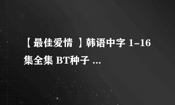 【最佳爱情 】韩语中字 1-16集全集 BT种子 480P以上，谢绝超高清~