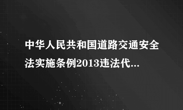 中华人民共和国道路交通安全法实施条例2013违法代码10051是什么