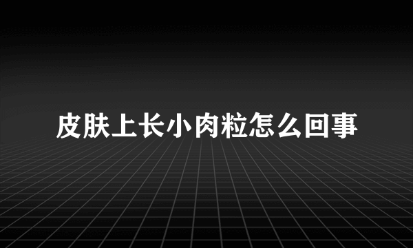 皮肤上长小肉粒怎么回事