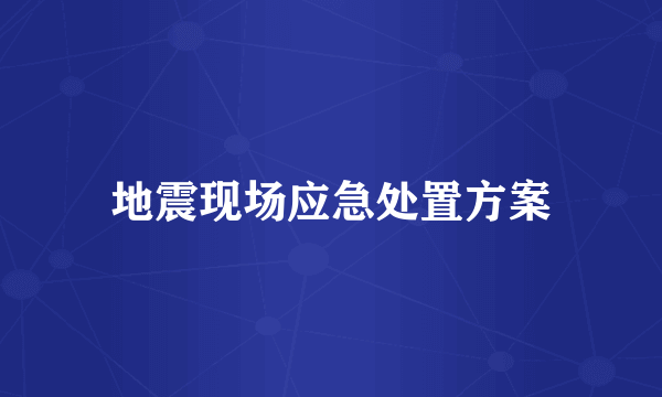 地震现场应急处置方案