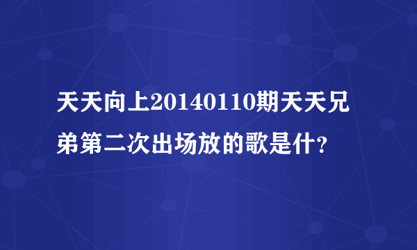 天天向上20140110期天天兄弟第二次出场放的歌是什？