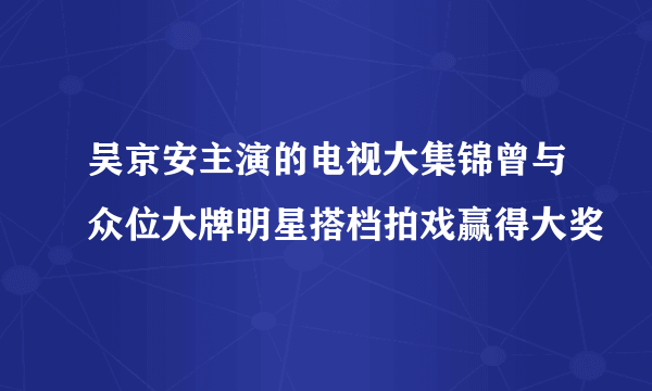 吴京安主演的电视大集锦曾与众位大牌明星搭档拍戏赢得大奖