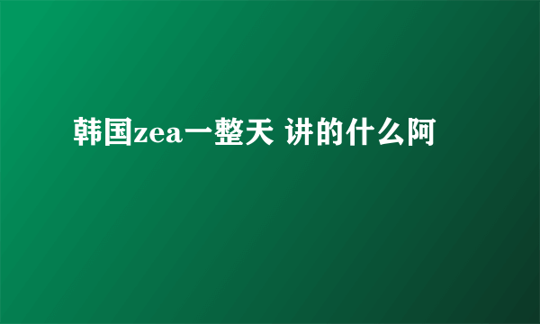 韩国zea一整天 讲的什么阿