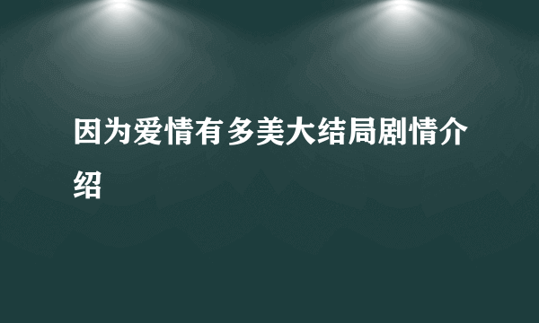 因为爱情有多美大结局剧情介绍