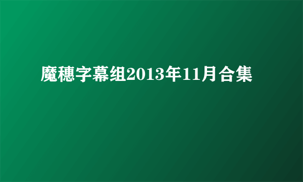 魔穗字幕组2013年11月合集