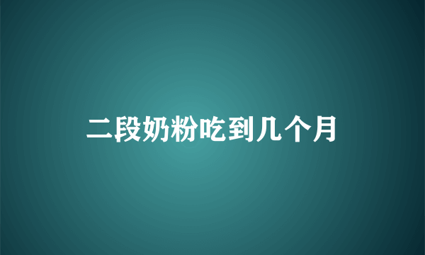 二段奶粉吃到几个月