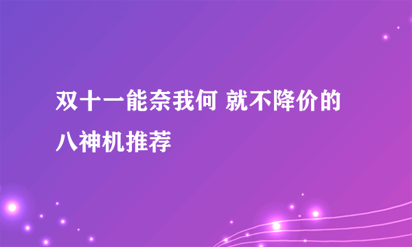 双十一能奈我何 就不降价的八神机推荐