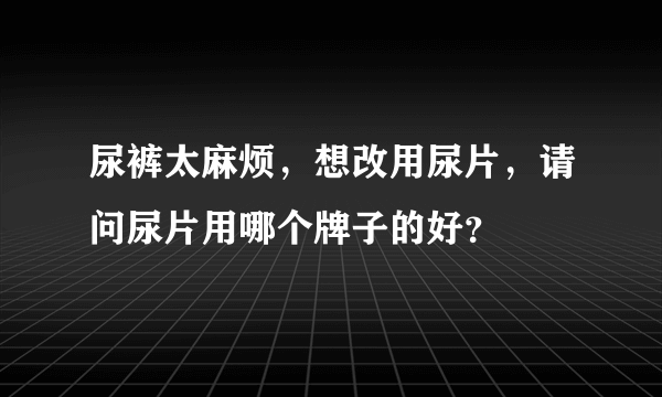 尿裤太麻烦，想改用尿片，请问尿片用哪个牌子的好？