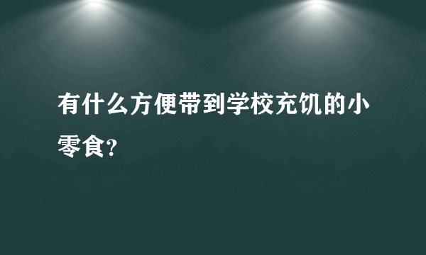 有什么方便带到学校充饥的小零食？