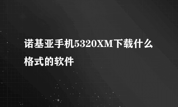 诺基亚手机5320XM下载什么格式的软件