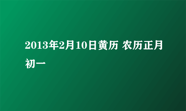 2013年2月10日黄历 农历正月初一