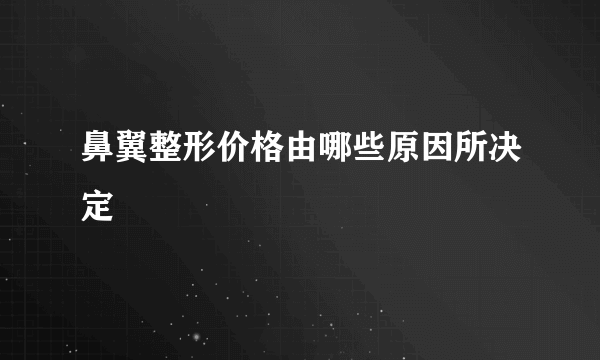 鼻翼整形价格由哪些原因所决定