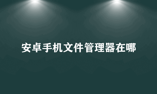 安卓手机文件管理器在哪