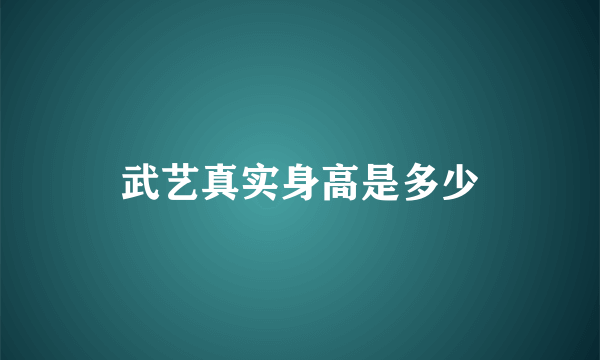 武艺真实身高是多少