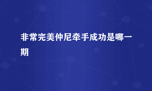 非常完美仲尼牵手成功是哪一期