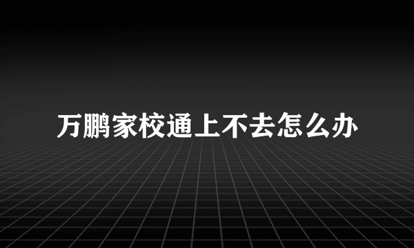 万鹏家校通上不去怎么办