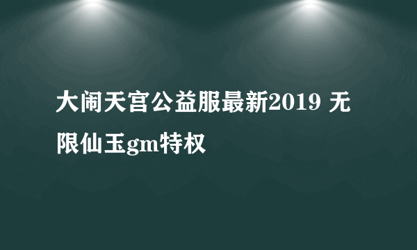 大闹天宫公益服最新2019 无限仙玉gm特权