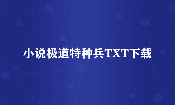 小说极道特种兵TXT下载